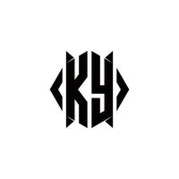 ky logo monogram met schild vorm ontwerpen sjabloon vector