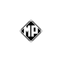 monogram logo ontwerp met diamant plein vorm vector