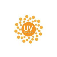 uv bescherming logo en icoon vector, ultraviolet met reflectie in de omgeving van de cirkel vector