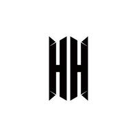 hh logo monogram met schild vorm ontwerpen sjabloon vector