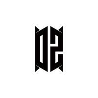 dz logo monogram met schild vorm ontwerpen sjabloon vector