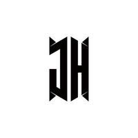 jh logo monogram met schild vorm ontwerpen sjabloon vector