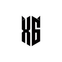 xg logo monogram met schild vorm ontwerpen sjabloon vector