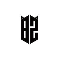 bz logo monogram met schild vorm ontwerpen sjabloon vector