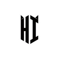 Hoi logo monogram met schild vorm ontwerpen sjabloon vector
