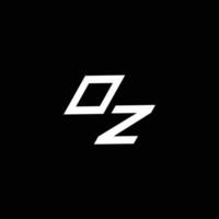 oz logo monogram met omhoog naar naar beneden stijl modern ontwerp sjabloon vector