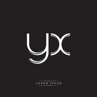 yx eerste brief spleet kleine letters logo modern monogram sjabloon geïsoleerd Aan zwart wit vector