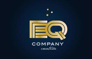 goud gouden eq combinatie alfabet stoutmoedig brief logo met stippen. toegetreden creatief sjabloon ontwerp voor bedrijf en bedrijf vector