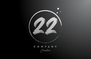 zwart wit 22 aantal brief logo icoon ontwerp met dots en cirkel. creatief helling sjabloon voor bedrijf en bedrijf vector