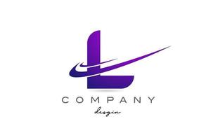 l Purper alfabet brief logo met dubbele zucht. zakelijke creatief sjabloon ontwerp voor bedrijf en bedrijf vector