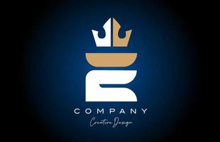 wit bruin e alfabet brief logo icoon ontwerp met koning kroon. creatief sjabloon voor bedrijf en bedrijf vector