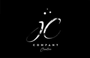 wijnoogst jc alfabet brief logo icoon combinatie ontwerp met stippen. creatief hand- geschreven sjabloon voor bedrijf vector