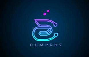 een alfabet brief logo icoon ontwerp met roze blauw kleur en stippen. creatief sjabloon voor bedrijf en bedrijf vector