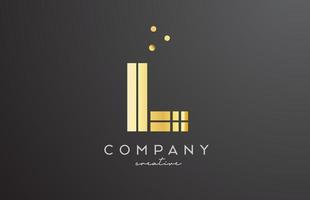 goud gouden l alfabet brief logo met stippen. zakelijke creatief sjabloon ontwerp voor bedrijf en bedrijf vector