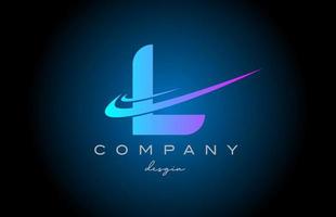 l roze blauw alfabet brief logo met dubbele zucht. zakelijke creatief sjabloon ontwerp voor bedrijf en bedrijf vector