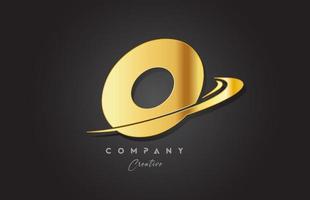 O gouden alfabet brief logo icoon ontwerp. sjabloon voor bedrijf en bedrijf met swoosh vector