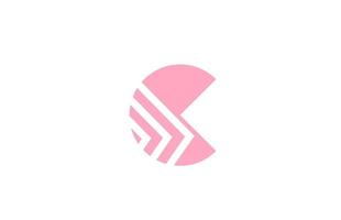 roze brief c alfabet logo icoon met lijn ontwerp. creatief meetkundig sjabloon voor bedrijf en bedrijf vector