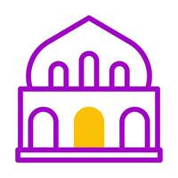 moskee icoon duotoon Purper geel stijl Ramadan illustratie vector element en symbool perfect.