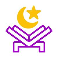 koran icoon duotoon Purper geel stijl Ramadan illustratie vector element en symbool perfect.