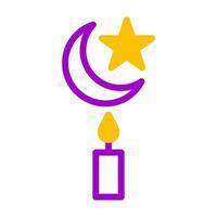 kaars icoon duotoon Purper geel stijl Ramadan illustratie vector element en symbool perfect.