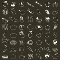 reeks van pictogrammen van voedsel. een vector illustratie