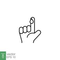 bloed Aan vinger lijn icoon. vector mensen hand- gewond geïsoleerd symbool. glucose, insuline testen, diabetes concept. gemakkelijk schets stijl. teken illustratie Aan wit achtergrond. eps 10.