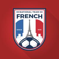 De vlakke Moderne Franse Wereldbeker van het Voetbalkenteken met Rode Vectorillustratie Als achtergrond vector