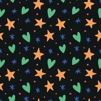 naadloze patroon met hartjes en sterren vector