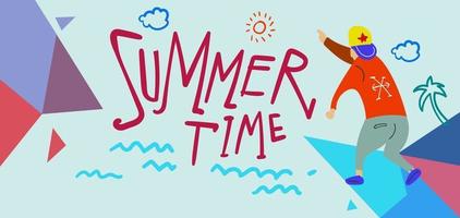zomertijd vakantie seizoen banner afbeelding voor kinderen vakantie vector