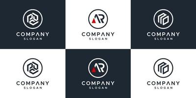 monogram ingesteld logo ontwerp vector