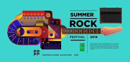 zomer rock muziekfestival banner vector