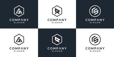 monogram ingesteld logo ontwerpsjabloon. vector