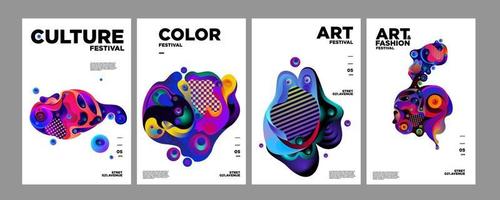 vector kleurrijke abstracte gradiënt vloeistof en vloeistof poster