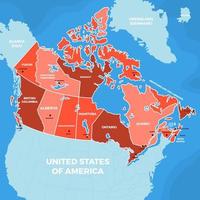 land kaart van Canada vector