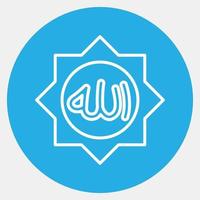 icoon Allah woord. Islamitisch elementen van ramadan, eid al fitr, eid al adha. pictogrammen in blauw stijl. mooi zo voor afdrukken, affiches, logo, decoratie, groet kaart, enz. vector