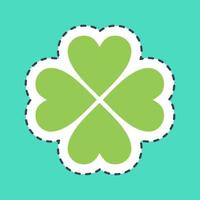 sticker lijn besnoeiing vier blad Klaver. st. Patrick dag viering elementen. mooi zo voor afdrukken, affiches, logo, partij decoratie, groet kaart, enz. vector