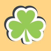 sticker drie blad Klaver. st. Patrick dag viering elementen. mooi zo voor afdrukken, affiches, logo, partij decoratie, groet kaart, enz. vector