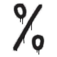 percentage symbool graffiti met zwart verstuiven verf. vector illustratie