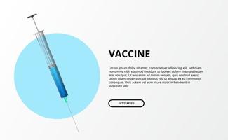 vaccin illustratie concept. 3D-spuit met blauwe vloeibare medicijnkuur vector