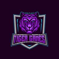 tijger mascotte e-sport gaming logo ontwerp ontwerp vector illustratie