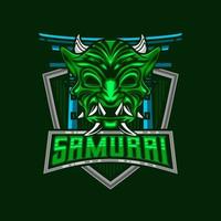 samurai logo. ronin samurai masker e-sport mascotte logo vector illustratie