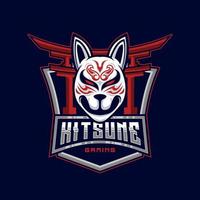 kitsune logo. kitsune e-sport logo ontwerp vector japans wolf vector illustratie