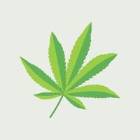 marihuanablad. medicinale cannabis blad geïsoleerd op een witte achtergrond. vector