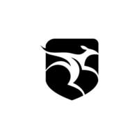 kangoeroe zorg en bescherming logo. kangoeroe combinatie met schild vorm vector