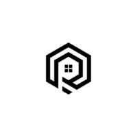 brief r logo met dak concept vector