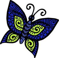 vector illustratie van een helder vlinder Aan een wit achtergrond, vector vlinder, logo idee, kleur boeken, tijdschriften, het drukken Aan kleren, reclame. mooi vlinder illustratie.