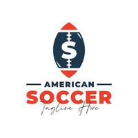 Amerikaans Amerikaans voetbal sport illustratie logo met brief s vector