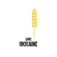 opslaan Oekraïne symbool gestileerde illustratie aartje van tarwe geel kleur in snijdend stijl geïsoleerd vector