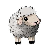 schattig schapen tekenfilm stijl vector