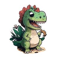 schattig dinosaurus tekenfilm stijl vector